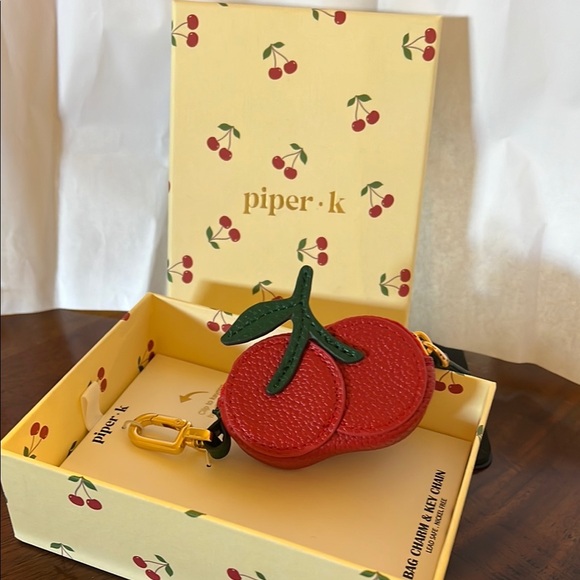 Piper K | Cherry 🍒 Bag Charm w/Zipper Pocket - Picture 3 of 6